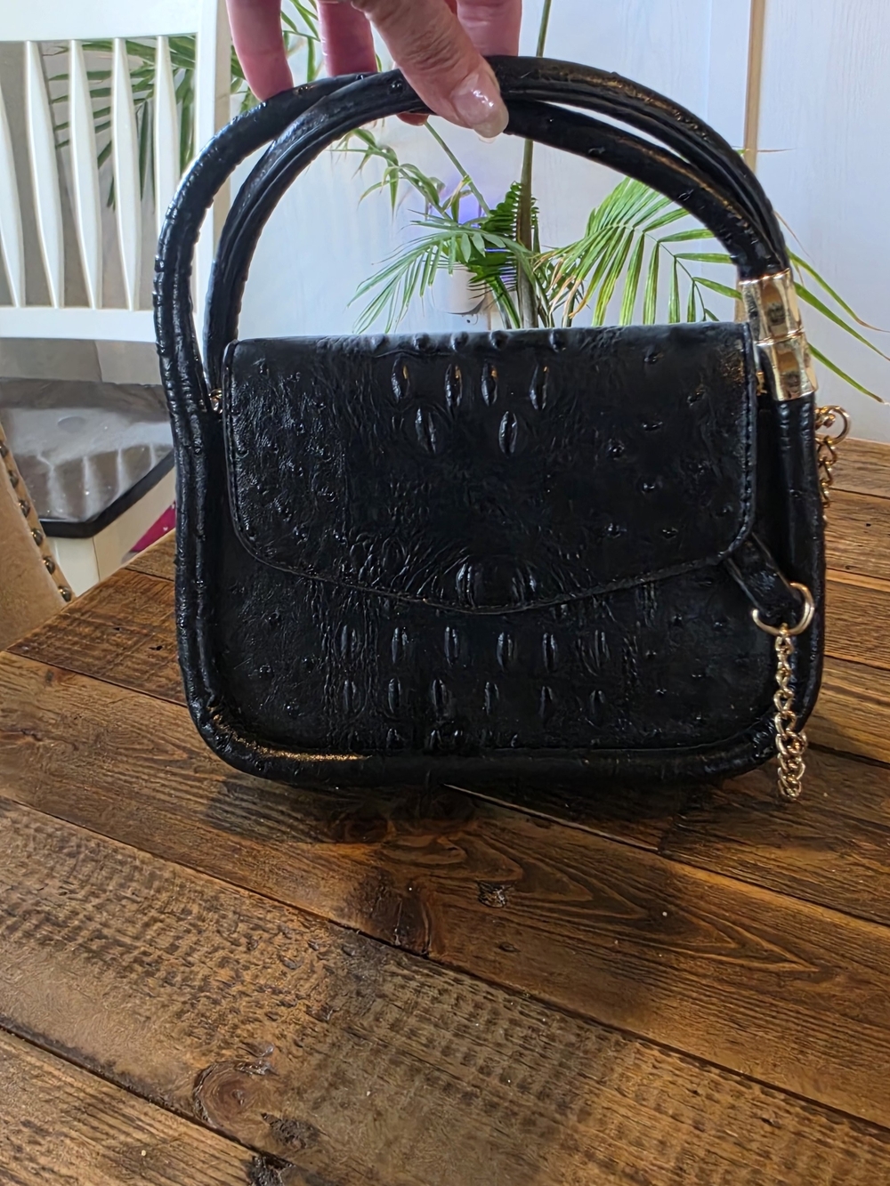Isabelle Vegan Faux Ostrich Leather Top-Handle Satchel - Gray